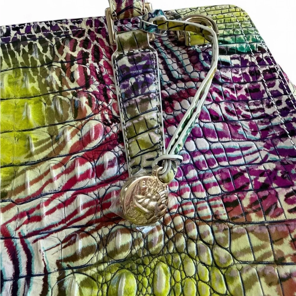 Brahmin Finley Business Satchel Wild Leather Carryall Bag Wallet Tassel NWOT